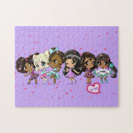 Diverse Girls Anime Friends Puzzle