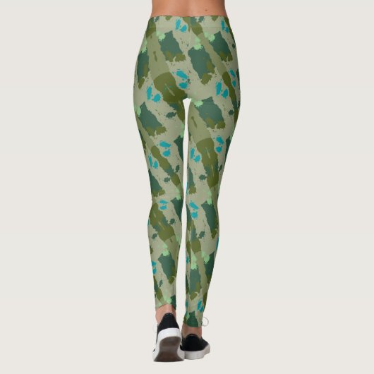 Diverse green colors background leggings (Rückseite)