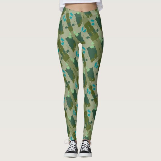 Diverse green colors background leggings (Vorderseite)