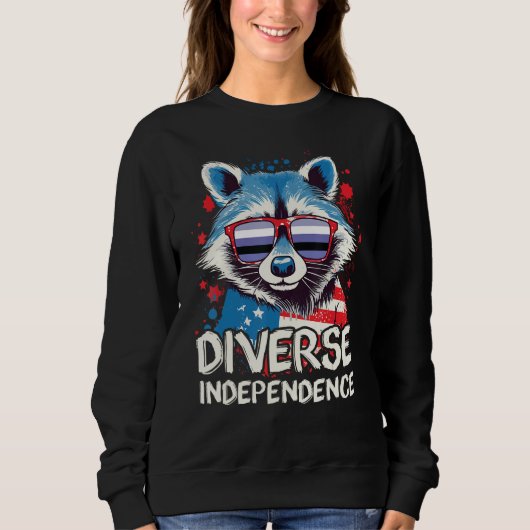 Diverse Independence Raccoon Perifluid Sunglasses  Sweatshirt (Vorderseite)