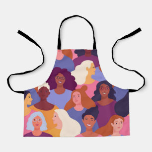 Diverse Mädchen Nahtloses Muster Design Schürze