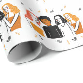 Diverse Mädchen, verschiedene Nationalitäten zusam Geschenkpapier (Rolleneckpunkt)