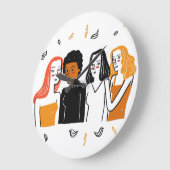 Diverse Mädchen, verschiedene Nationalitäten zusam Große Wanduhr (Winkel)