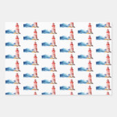 Diverse Nautical Ahoy Boy Lighthouse  Baby Shower Geschenkpapier Set (Vorderseite 2)