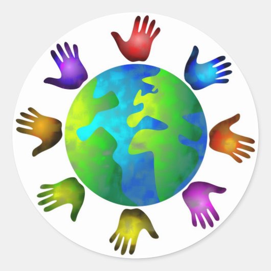 Diverse World Runder Aufkleber (Vorderseite)