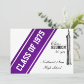 Diverser Strip mit Lila Class-Wiedersehen Einladung (Stehend Vorderseite)