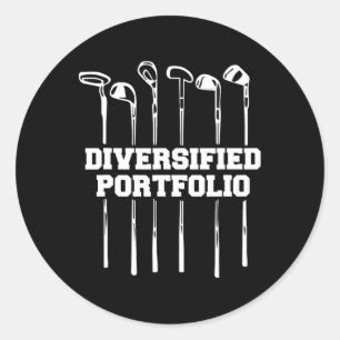 Diversifizierter Portfolio Golf Runder Aufkleber