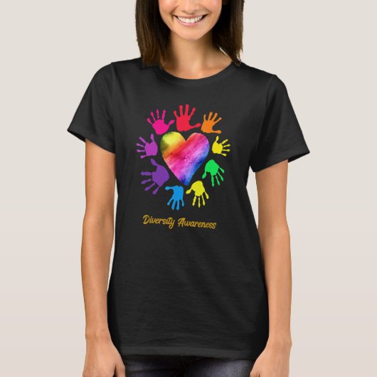 Diversity Awareness Hands Diversity T-Shirt (Vorderseite)