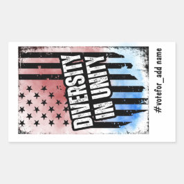 Diversity bei der US-Präsidentschaftswahl 2024 Rechteckiger Aufkleber