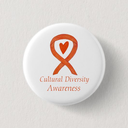 Diversity-Bewusstsein Ribbon Custom Button (Vorderseite)
