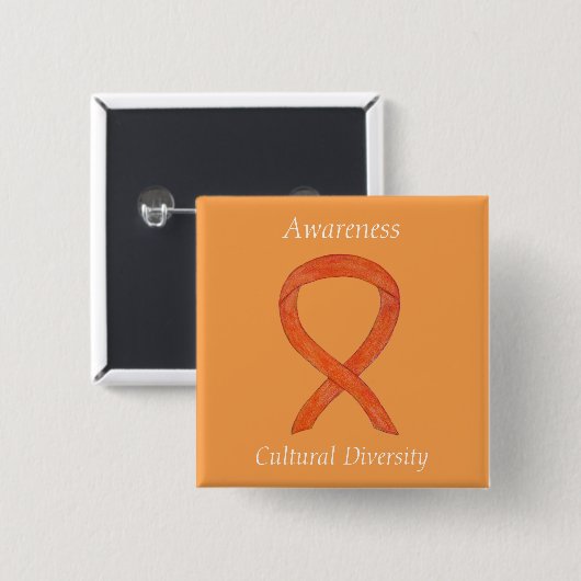Diversity-Bewusstsein Ribbon Custom Button (Vorne & Hinten)