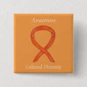 Diversity-Bewusstsein Ribbon Custom Button (Vorderseite)