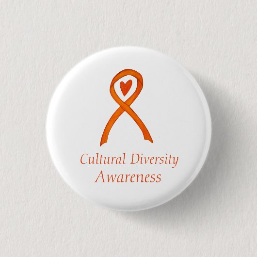 Diversity-Bewusstsein Ribbon Custom Button (Vorderseite)