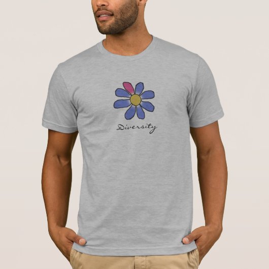 Diversity Blue Blume T-Shirt (Vorderseite)