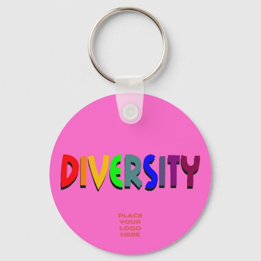 Diversity Custom Hot Pink Schlüsselanhänger (Vorderseite)