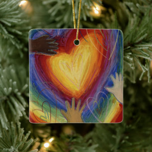 Diversity DEI Herz Weihnachten Geschenk Ornament