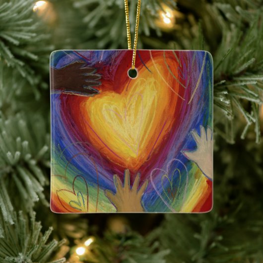 Diversity DEI Herz Weihnachten Geschenk Ornament (Baum)