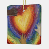 Diversity DEI Herz Weihnachten Geschenk Ornament (Links)