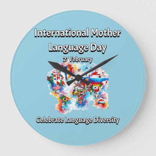 Diversity der Sprache. Internationale Muttersprach Große Wanduhr (Vorderseite)