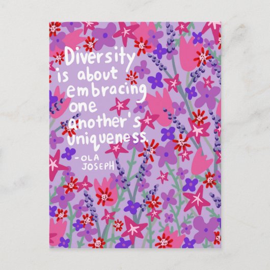 Diversity: Einzigartigkeit Ola Joseph Quote Postkarte (Vorderseite)