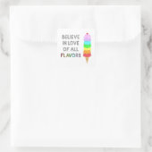 Diversity Eiscreme-Liebe aller Aromen Zitat Quadratischer Aufkleber (Tasche)