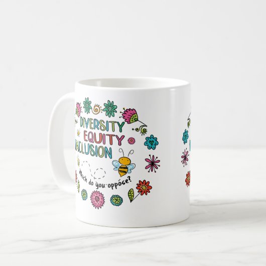 Diversity Equity Inclusion Kaffeetasse (Vorderseite Links)