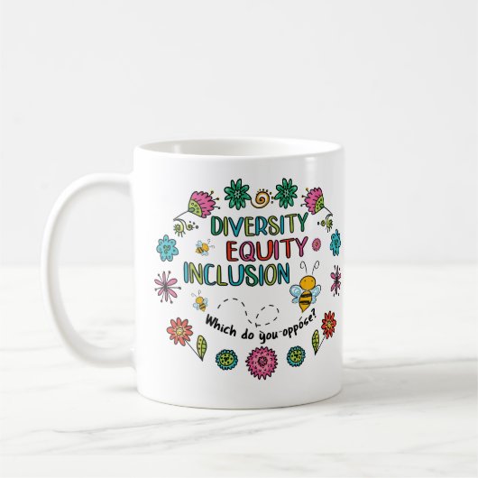 Diversity Equity Inclusion Kaffeetasse (Links)