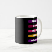 Diversity Equity Inclusion Respect Belonging Pack Kaffeetasse (VorderseiteRechts)