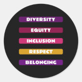 Diversity Equity Inclusion Respekt vor dem bestehe Runder Aufkleber (Vorderseite)