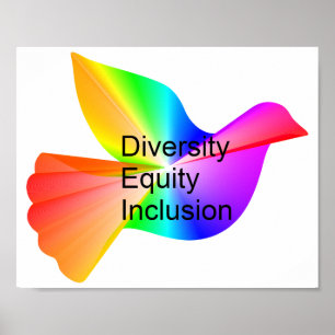 Diversity Equity Inklusion mit Regenbogenohr Poster