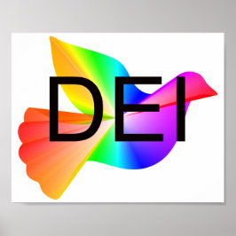 Diversity Equity Inklusion mit Regenbogenohr Poster