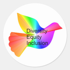 Diversity Equity Inklusion mit Regenbogenohr Runder Aufkleber