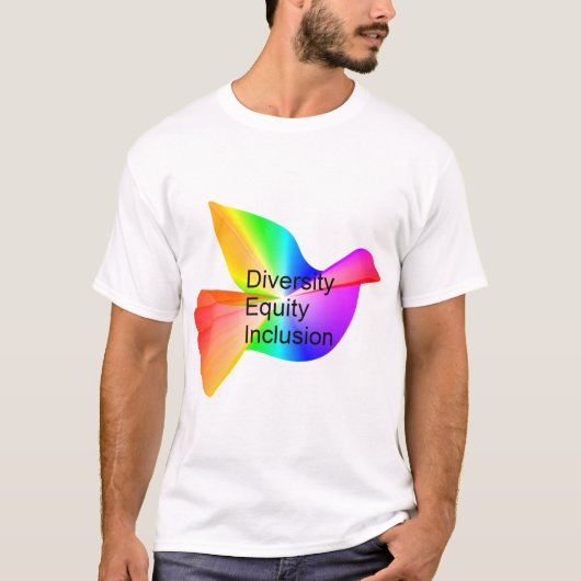 Diversity Equity Inklusion mit Regenbogenohr T-Shirt (Vorderseite)