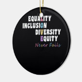 Diversity-Equity-Liebe für Gleichheit und Integrat Keramik Ornament (Links)