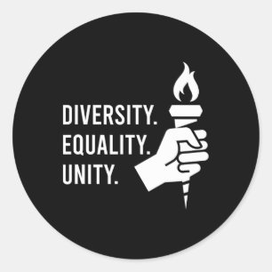 Diversity. Gleichheit. Einheit. Ein Feminist Runder Aufkleber