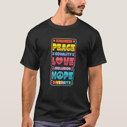Diversity Gleichstellung Liebe Frieden Menschenrec T-Shirt (Vorderseite)