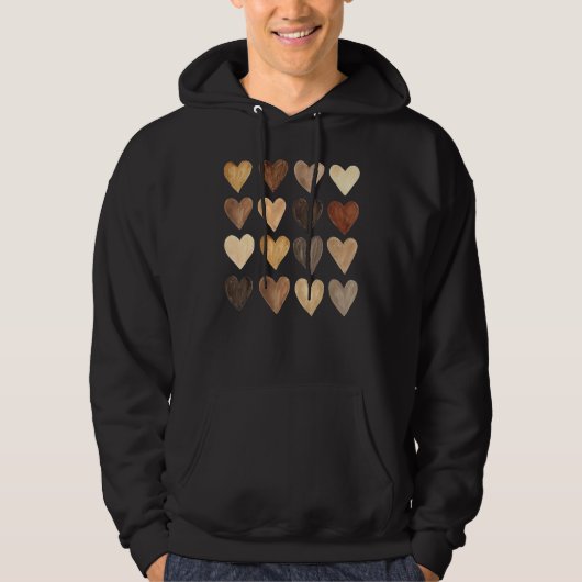 Diversity Heart Skin Tones Melanin Pride Black His Hoodie (Vorderseite)