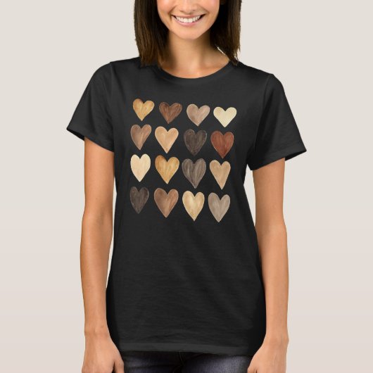 Diversity Heart Skin Tones Melanin Pride Black His T-Shirt (Vorderseite)