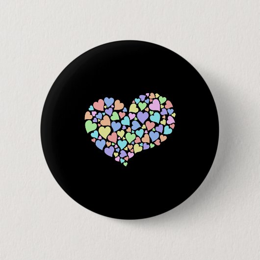 Diversity Hearts Rainbow Heart Liebe Friedliche Ei Button (Vorderseite)