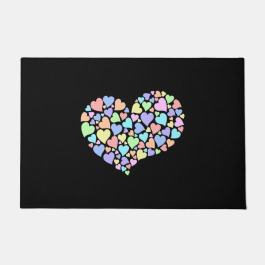 Diversity Hearts Rainbow Heart Liebe Friedliche Ei Fußmatte (Vorderseite)