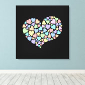 Diversity Hearts Rainbow Heart Liebe Friedliche Ei Leinwanddruck (Insitu (Holzboden))