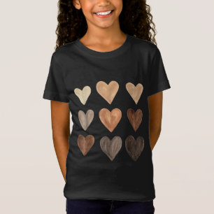 Diversity Herz Skin Tones Schwarzer Pride Melanin T-Shirt