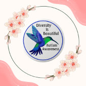 Diversity Hummingbird Autismus Sensibilisierungskn Button