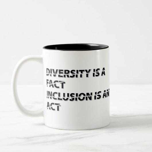 Diversity is Fact Inclusion an 1 Zweifarbige Tasse (Links)