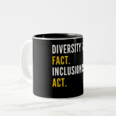 Diversity ist eine Tatsache Einbeziehung ist ein A Zweifarbige Tasse (Vorderseite Links)