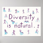 "Diversity ist natürlich" Strichmännchen Poster (Vorne)