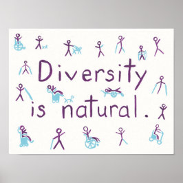 "Diversity ist natürlich" Strichmännchen Poster