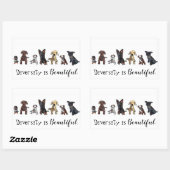 Diversity ist schön rechteckiger aufkleber (Blatt)