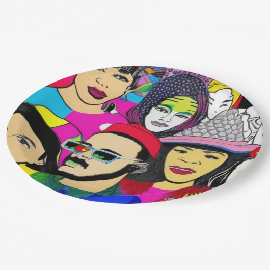 Diversity ist Spaß Pappteller (Schrägansicht)