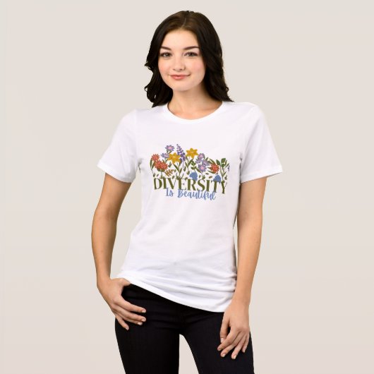 Diversity ist wunderschöne Blume Tri-Blend Shirt (Vorderseite voll)
